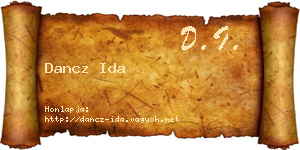 Dancz Ida névjegykártya