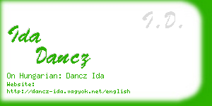ida dancz business card
